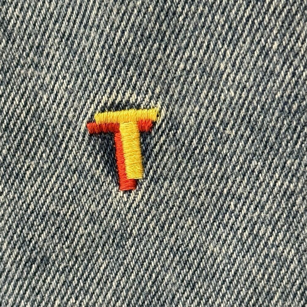 Tommy Hilfiger Embroidered Logo Denim Mini Skirt Women Size 32 Y2K Raw Hem NWT - Picture 5 of 10